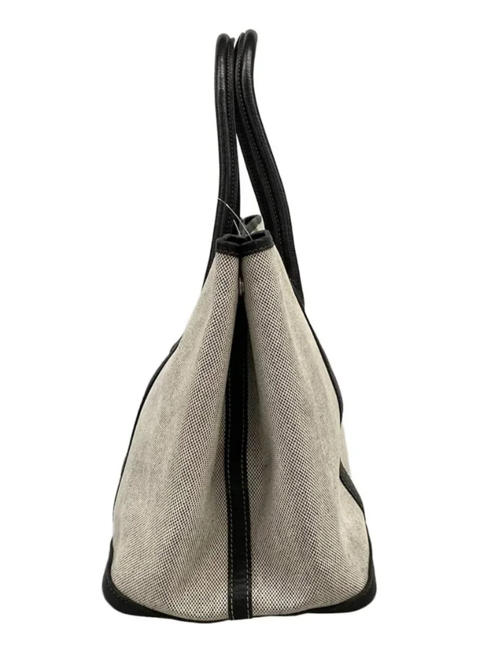 HERMES Garden Party PM - Cream Black Toile H Leather Square G Tote Bag - Picture 5 of 15